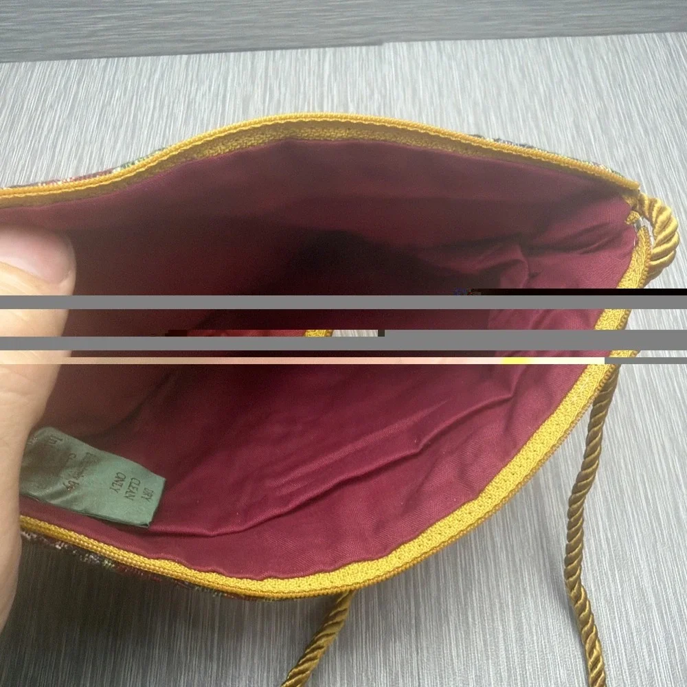 Vintage Decor de France Cosmetic Bag Pansy Floral Tapestry Makeup Pouch